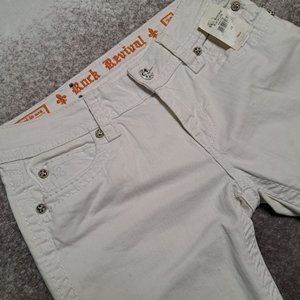 Rock Revival Womens White Noelle Straight Jeans Size 29 NWT